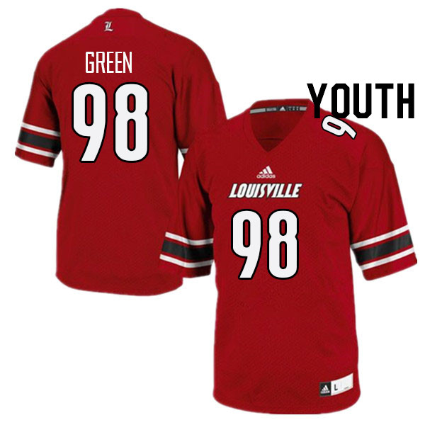 Youth #98 Adonijah Green Louisville Cardinals College Football Jerseys Stitched Sale-Red - Click Image to Close